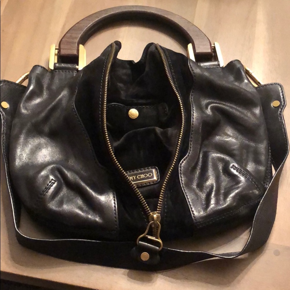 Jimmy Choo suede and leather handbag - Picture 3 of 8